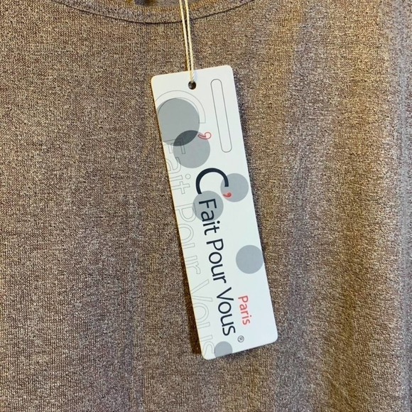 5/ $25 C'Fait Pour Vous Paris Sleeveless Brown Top M - Picture 3 of 11